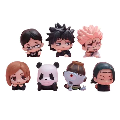 Set de 7 figuras chibi acostadas de Jujutsu Kaisen