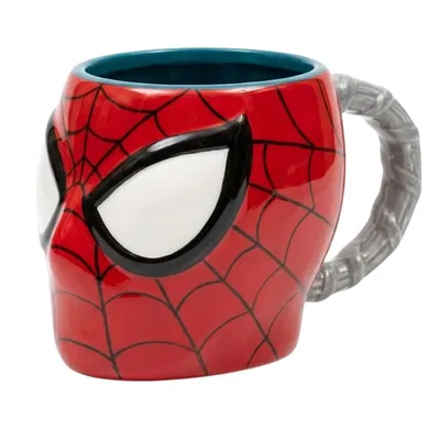 Mug 3D Spiderman rojo con máscara relieve — Marvel