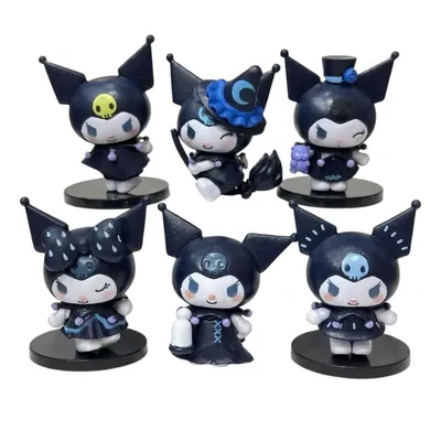 Set de 6 figuras Kuromi en edición oscura con diferentes diseños
