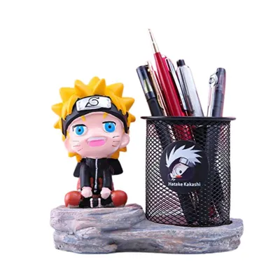 Portalápices Naruto Uzumaki con figura chibi y malla negra