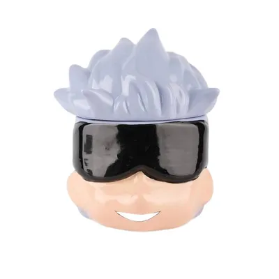Mug Gojo Satoru con lentes oscuros y cabello blanco de Jujutsu Kaisen