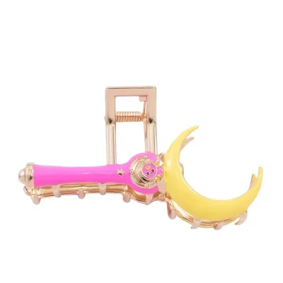 Pinza para cabello Cetro Lunar Sailor Moon con diseño de luna amarilla