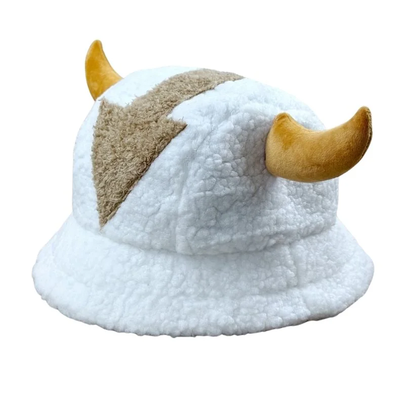 Gorro de pescador Appa blanco con cuernos dorados - Avatar