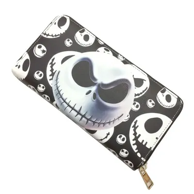 Billetera Jack Skellington con patrón de caras The Nightmare Before Christmas