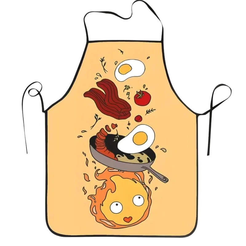 Delantal de cocina Calcifer Studio Ghibli con ingredientes