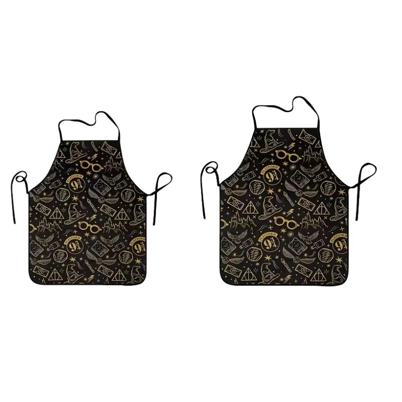 Delantal de cocina Harry Potter con símbolos mágicos dorados