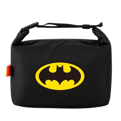 Lonchera térmica negra con logo Batman amarillo