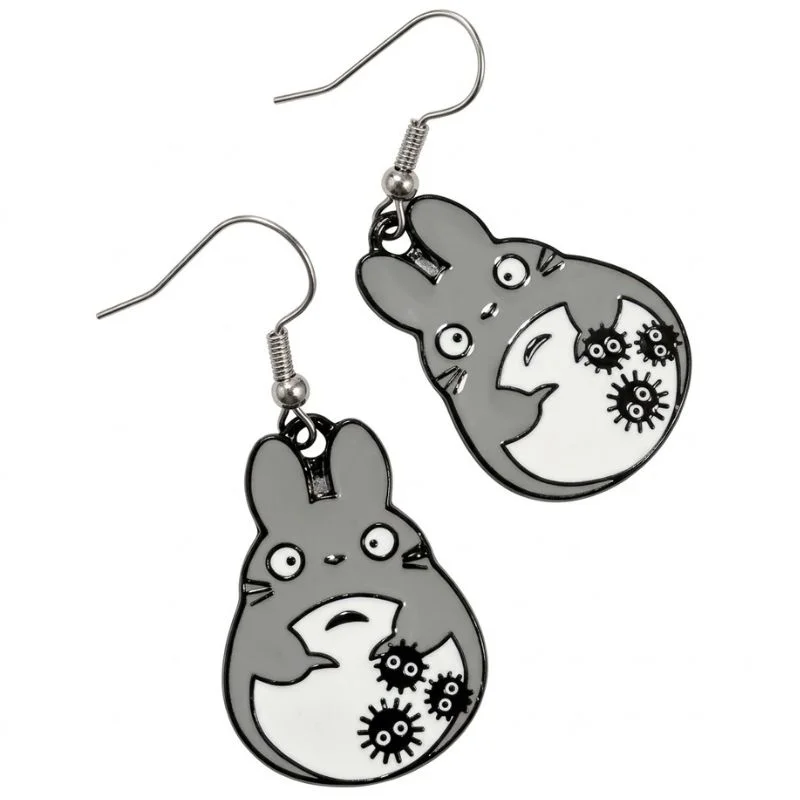 Aretes colgantes Totoro Studio Ghibli con engranajes