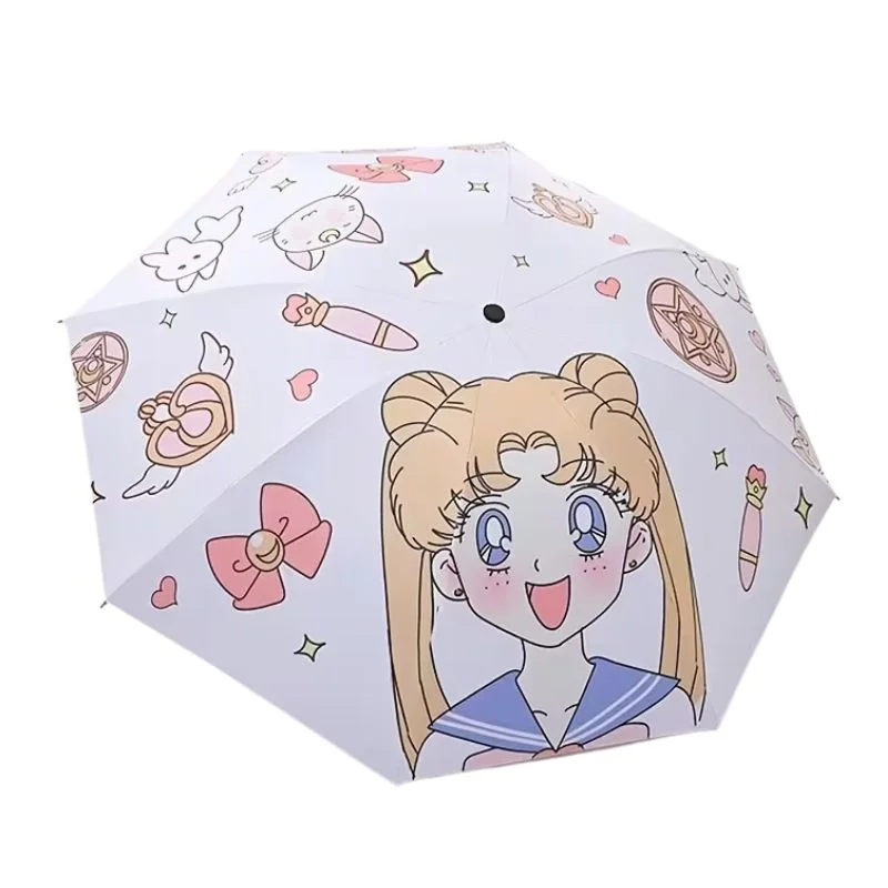 Sombrilla Sailor Moon con Usagi Tsukino y elementos mágicos