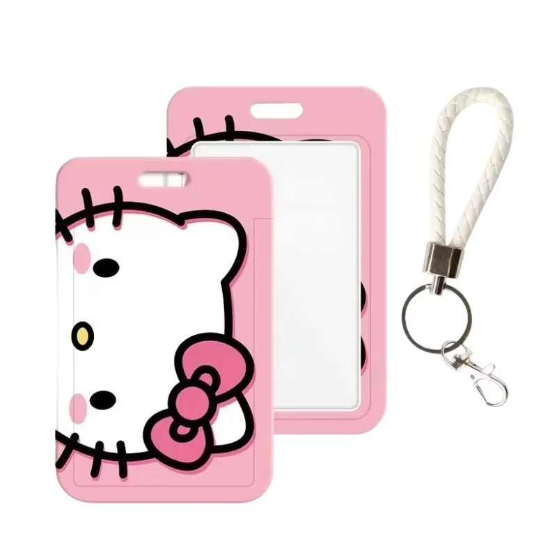 Lanyard Hello Kitty rosa con cordón trenzado y mosquetón