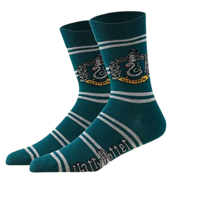 Medias Slytherin Harry Potter verde con escudo dorado