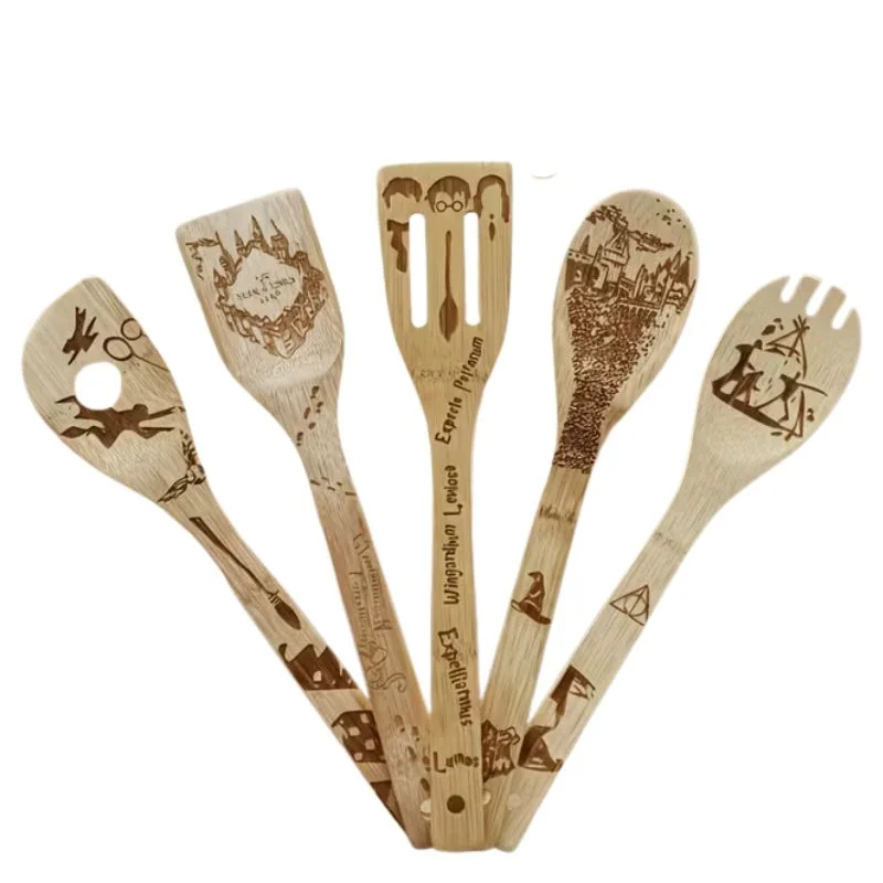 Set 5 utensilios cocina madera Harry Potter grabados