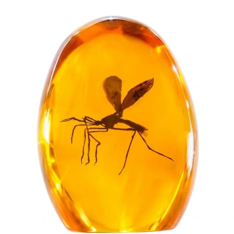 Figura mosquito en ámbar dorado Jurassic Park