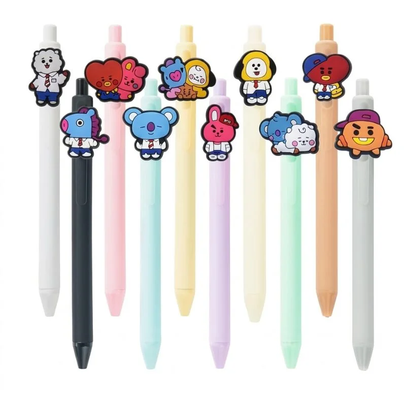 Esferos BT21 personajes BTS con toppers decorativos en colores surtidos