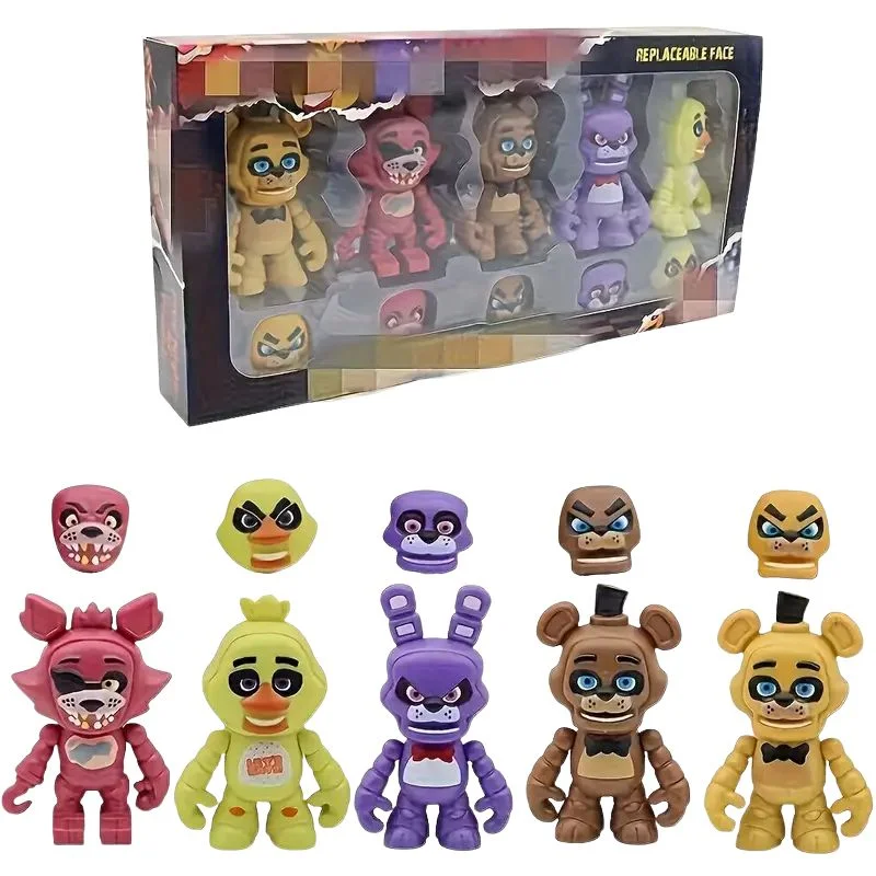 Set de 5 figuras Five Nights at Freddy's con caras intercambiables