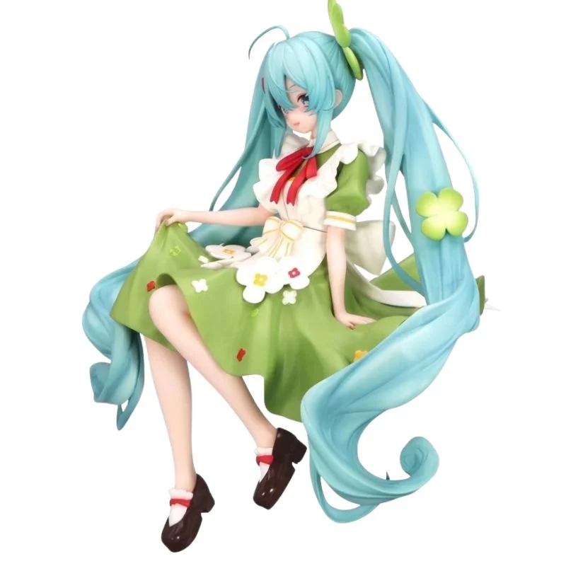 Figura Hatsune Miku Hada de Flores con vestido verde y cabello turquesa