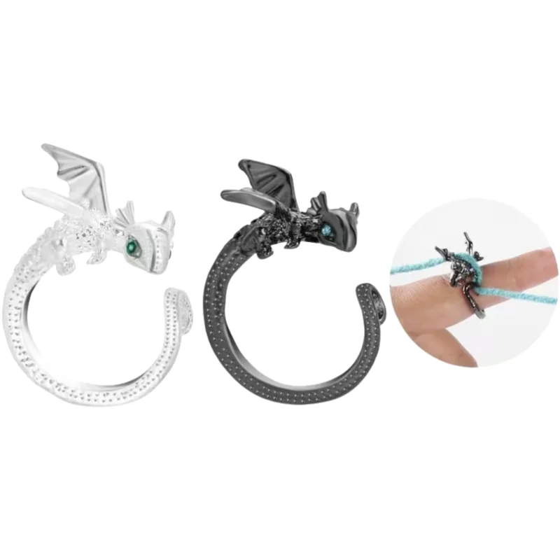 Set de 2 anillos Chimuelo y Furia Luminosa de Cómo Entrenar a tu Dragón