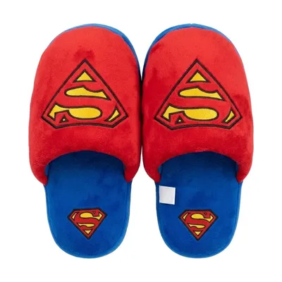 Pantuflas Superman rojo y azul con símbolo bordado