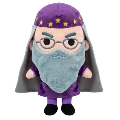 Peluche Albus Dumbledore con gafas, barba gris y túnica púrpura — Harry Potter