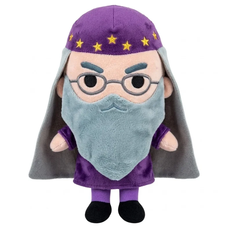 Peluche Albus Dumbledore con gafas, barba gris y túnica púrpura — Harry Potter