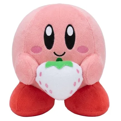 Peluche Kirby rosa sosteniendo fresa — Nintendo