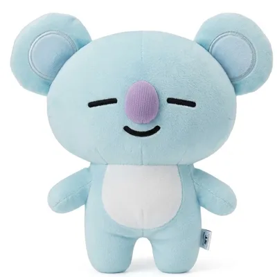 Peluche Koya BT21 azul de BTS con nariz rosa