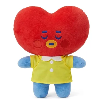 Peluche Tata BT21 BTS con forma de corazón rojo