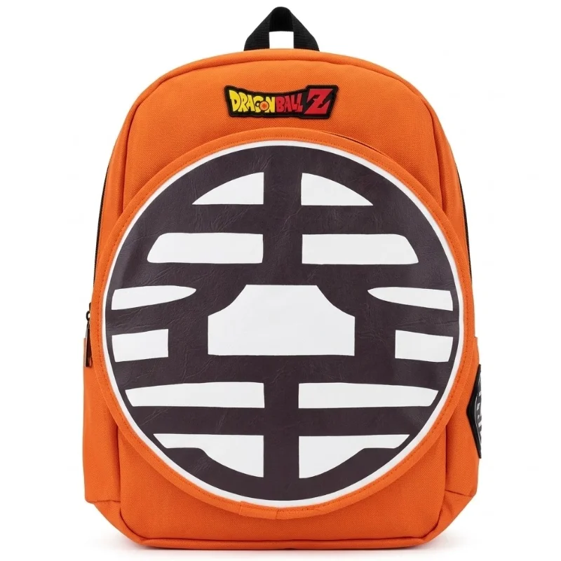 Mochila naranja Dragon Ball Z con símbolo Kaio