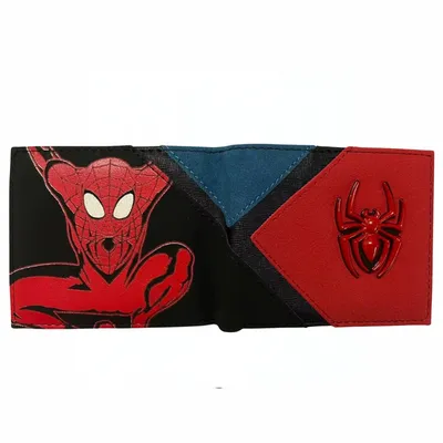 Billetera Spiderman con logo araña metálico Marvel