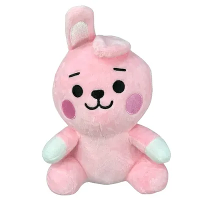 Peluche Cooky BT21 BTS rosa con detalles blancos y menta