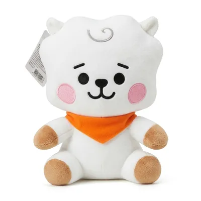 Peluche RJ BT21 BTS blanco con pañoleta naranja