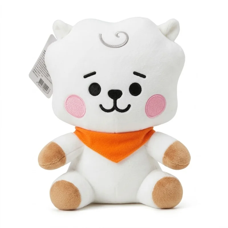 Peluche RJ BT21 BTS blanco con pañoleta naranja