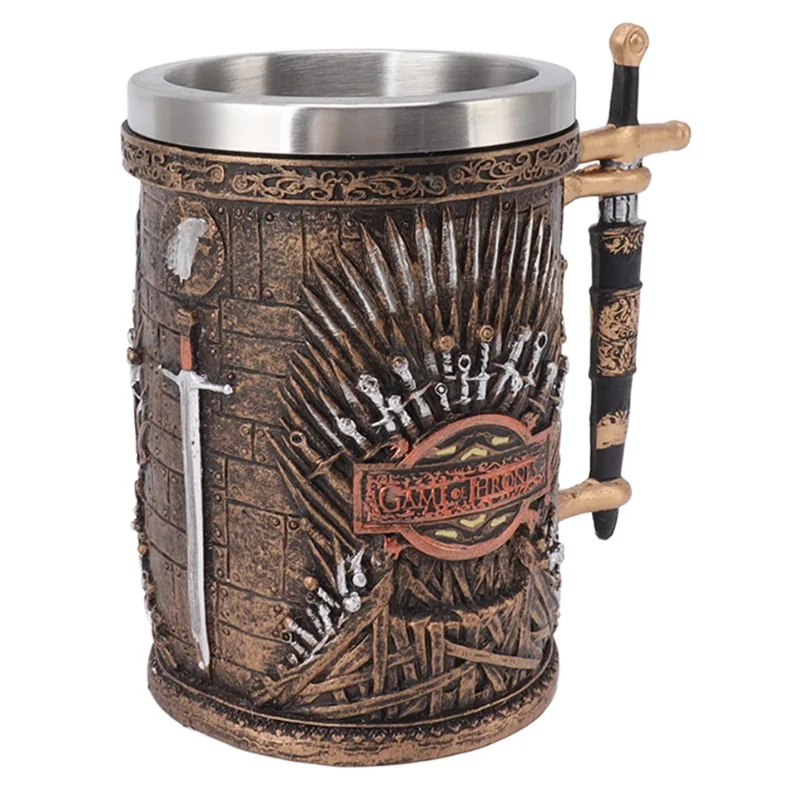 Jarra de cerveza Trono de Hierro Game of Thrones con asa de madera