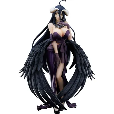 Figura Albedo Overlord con vestido morado y alas negras