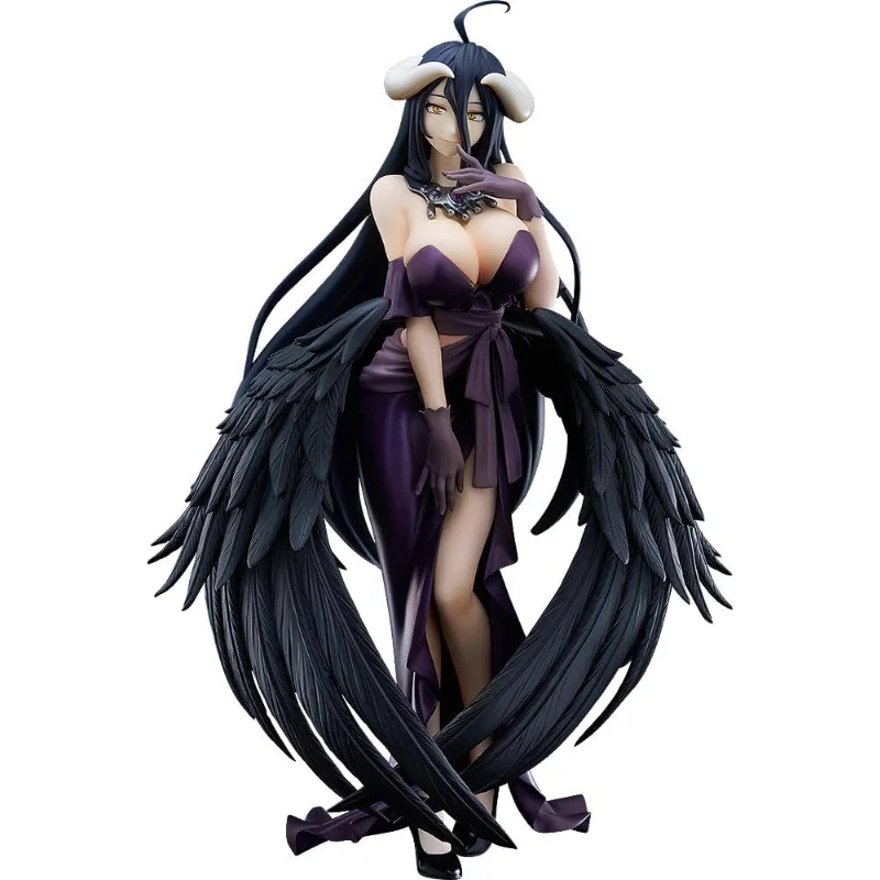 Figura Albedo Overlord con vestido morado y alas negras