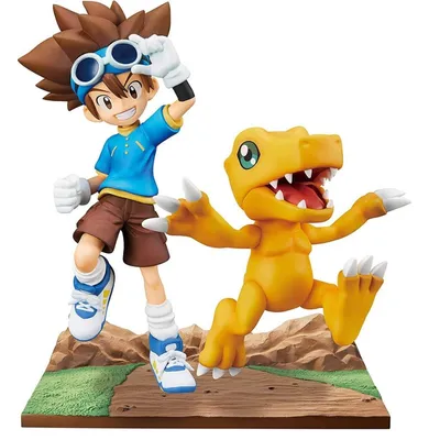 Figura Tai y Agumon Digimon Anime con base temática