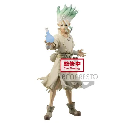 Figura Senku Ishigami Dr. Stone Banpresto con frasco químico