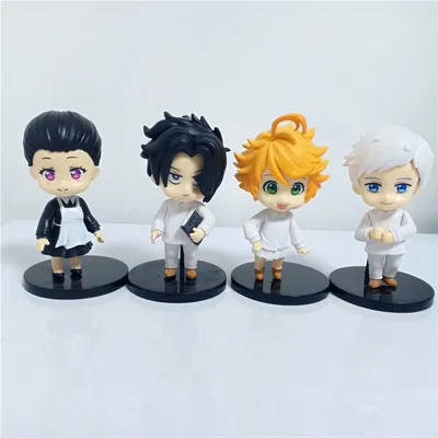 Set de 4 figuras The Promised Neverland personajes principales anime