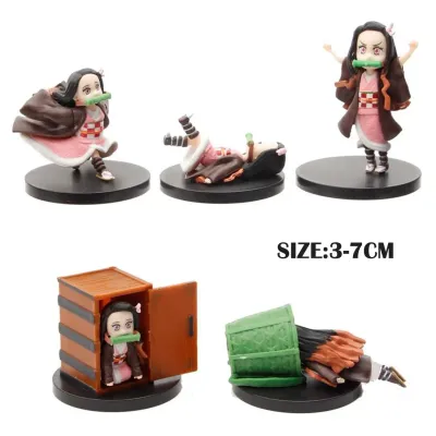 Set de 5 figuras de Nezuko Kimetsu no Yaiba en diferentes poses