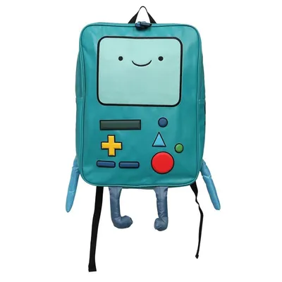 Mochila BMO turquesa de Adventure Time con detalles de botones y pantalla
