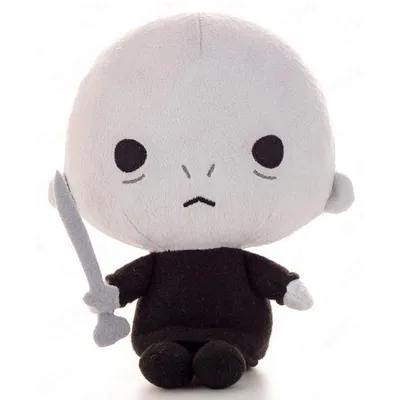 Peluche Voldemort blanco y negro con varita — Harry Potter