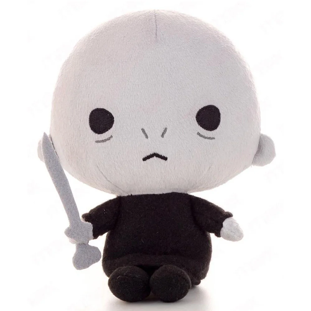 Peluche Voldemort blanco y negro con varita — Harry Potter